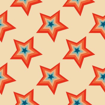Christmas stars seamless pattern. Vintage retro pattern with stars.