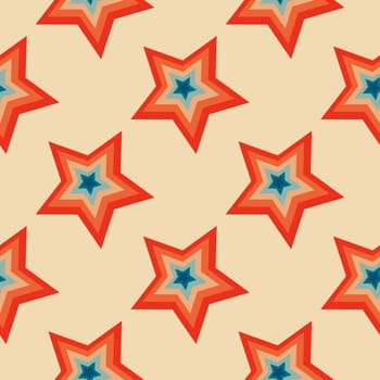Christmas stars seamless pattern. Vintage retro pattern with stars.