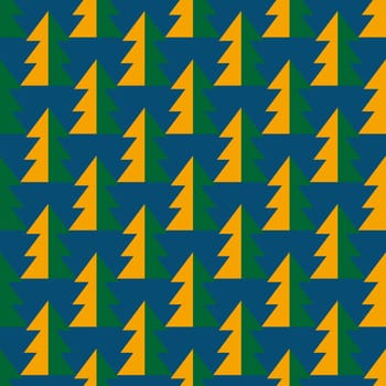 Retro vintage pattern with Christmas trees. Christmas festive pattern