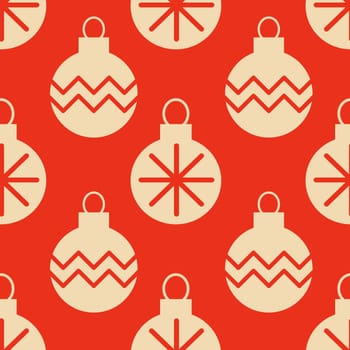 Vintage retro pattern with Christmas tree toys . Christmas background