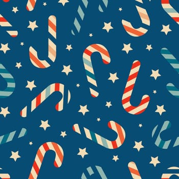 Vintage retro pattern with Christmas sweets. Christmas background