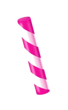 illustration of traditional striped candy stick isolated on white background