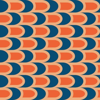 Retro seamless pattern in the style of the 70s and 60s. Geometric vintage pattern