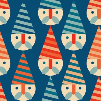 Christmas seamless pattern with winter Gnomes .Background with Christmas gnomes