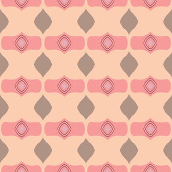 Retro kaleidoscope pattern in the style of the 70s and 60s. Geometric vintage pattern