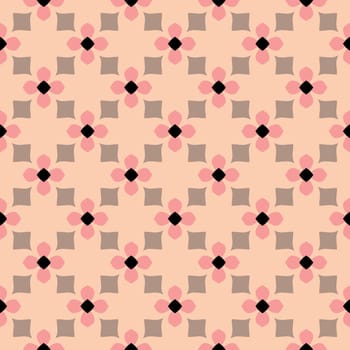 Retro kaleidoscope pattern in the style of the 70s and 60s. Geometric vintage pattern