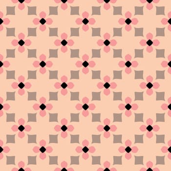 Retro kaleidoscope pattern in the style of the 70s and 60s. Geometric vintage pattern