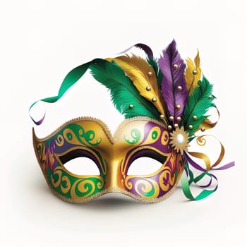 Holiday Mardi gras festive carnival mask. Ai generative art