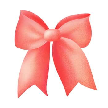 illustration of bright red ribbon tied in bow against white background