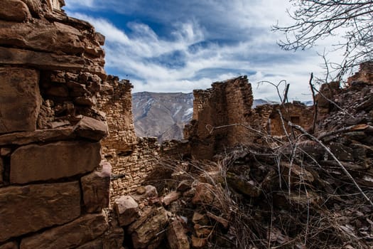 Old abandoned city of Gamsutl Republic of Dagestan, Russia. Caucasus