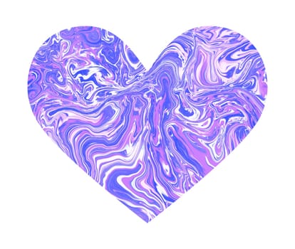 Purple marble heart. the silhouette of the heart is a symbol of love. Valentine's day . High quality illustration