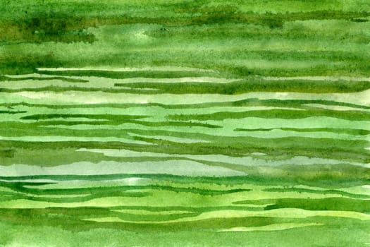 Striped green -yellow watercolor paper background texture