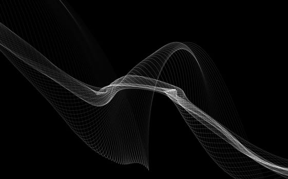 Dark abstract background with a glowing abstract waves, abstract background