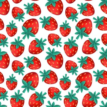 Seamless pattern with strawberry on a white background