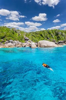 Turquoise water of Andaman Sea at Similan Islands, Khao Lak, Phang-Nga, Thailand,