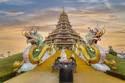 Huai Pla Kung Temple is a temple with Thai-Chinese buildings, Chiang Rai, Thailand.