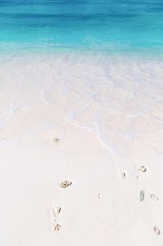 Wave of the sea on the sand beach at Similan islands, Thailand, Phuket.