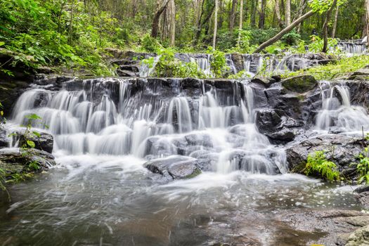 Waterfall in Namtok Samlan National Park. Beautiful nature at Saraburi province Thailand.