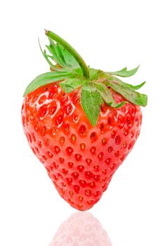 Red berry strawberry isolated on white background, saved clipping path.