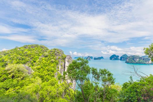 Koh Hong island view point to Beautiful scenery view 360 degree at Krabi province, Thailand.