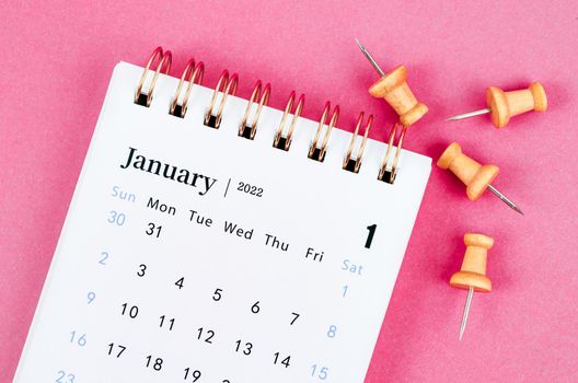 February calendar 2022 on pink background.