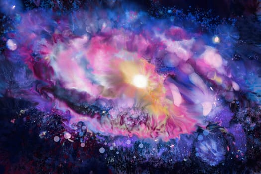 Celestial Watercolor: Exploring Space and Galaxies, watercolor space background, Digital painting.