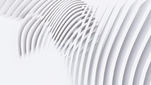 Abstract Curved Shapes. White Circular Background. Abstract background. 3d illustration