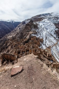 Old abandoned city of Gamsutl Republic of Dagestan, Russia. Caucasus