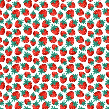 Seamless pattern with strawberry on a white background