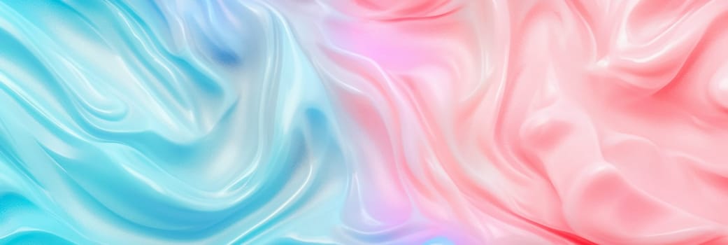 Abstract oil or watercolor paint texture on canvas, background in pastel colors. Abstract colorful background in pink, blue and white color. Long banner.