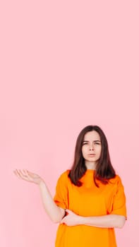 Expressive Portrait of Frustrated Woman in Colorful Attire, Reflecting Displeasure and Anger. Ideal for Illustrating Concepts of Anger, Frustration, Discontent, Emotions, and Negative Reactions.