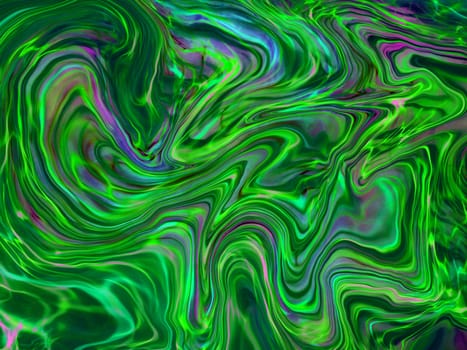 The texture of green liquid marble. Green shiny background with natural texture