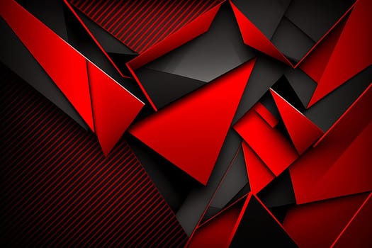red and black geometric triangle abstract background illustration. modern technology innovation concept background