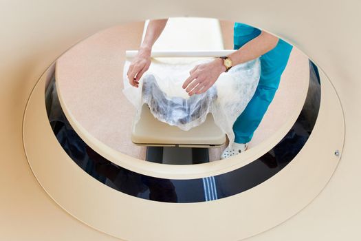 CAT scanner. mri machine in a modern medical hospital