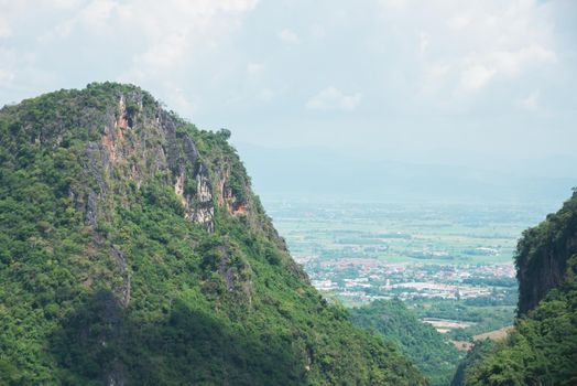 mountain and blue sky at chiang rai. Thailand