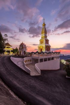 Doi thep nimit monastery and evening light on the top of Patong hill, Phuket, Thailand