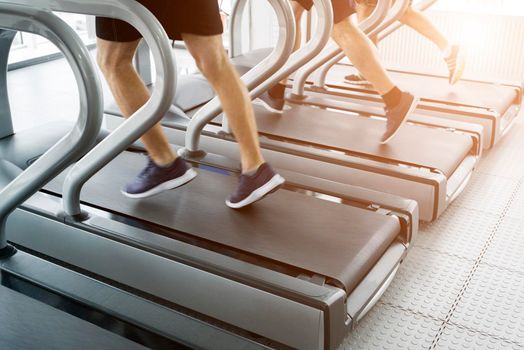 Sportsman using jogging track for heath