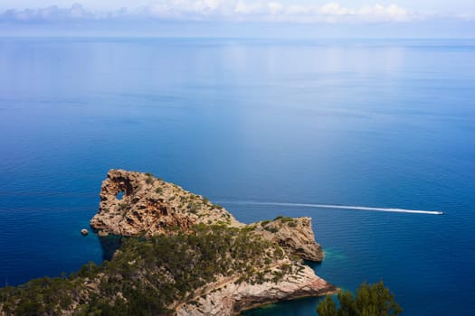 Rock in the mediterranean sea. High quality photo