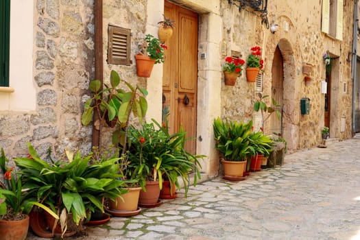 House facade in Spanish village Val Demossa. High quality photo