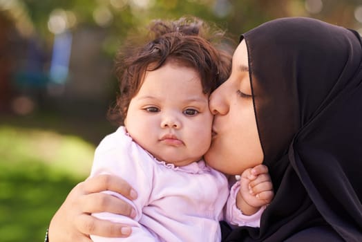 My little love. a muslim mother and her little baby girl