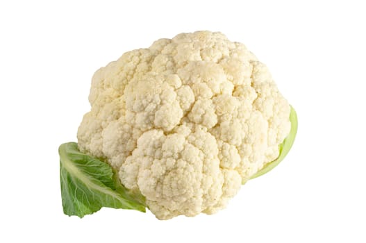 Cauliflower vegetable isolated on white background with clipping path.