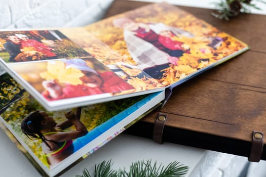 autumn photobook, yellow maple leaves.