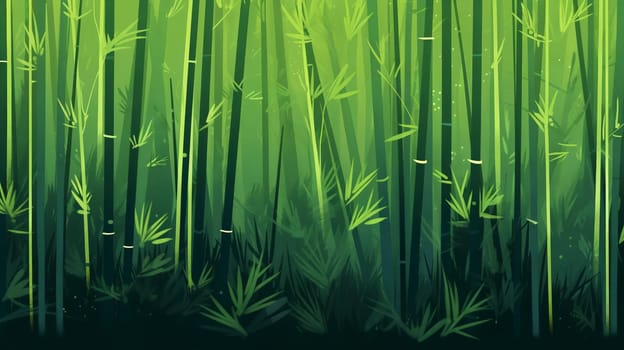 Illustration of a bamboo forest, natural background. AI Generative