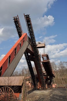 Old conveyor system at the former coking plant at the Zollverein colliery in Essen, Germany