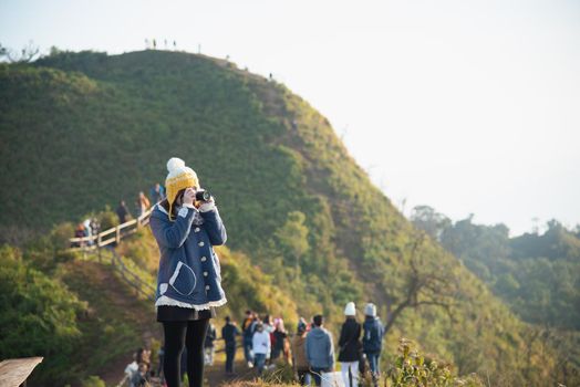 12 December 2016, Tourist travel at Phu chee daw mountain at chiang rai. Thailand