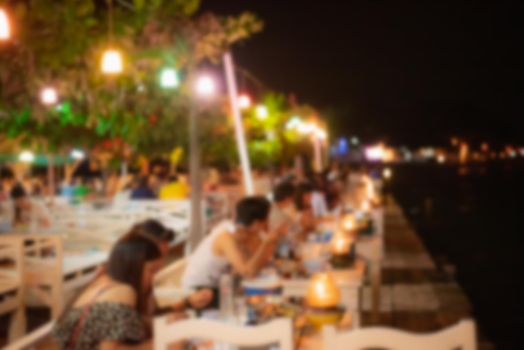 blur picture of restaurant in the pataya thailand
