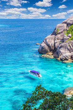 Turquoise water of Andaman Sea at Similan Islands, Khao Lak, Phang-Nga, Thailand,