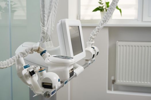 Closeup of new cosmetology equipment in modern aesthetic clinic
