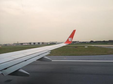 02 OCTOBER 2019, Lion air flying from chiang rai to bangkok in Thailand