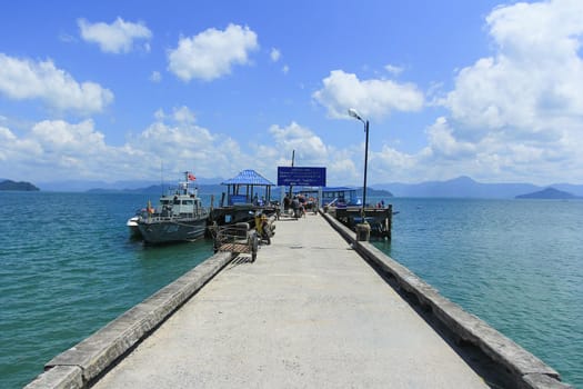 26 October 2012, The traveler at the bridge in Payam island, Ranong province. Thailand